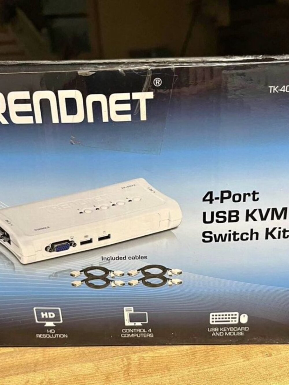 TRENDnet 4-Port USB KVM Switch Kit